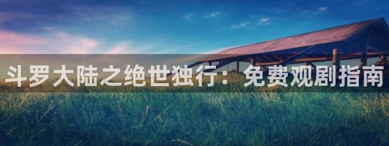 age动漫专注动漫的门户网站：斗罗大陆之绝世独行：免费观剧指南